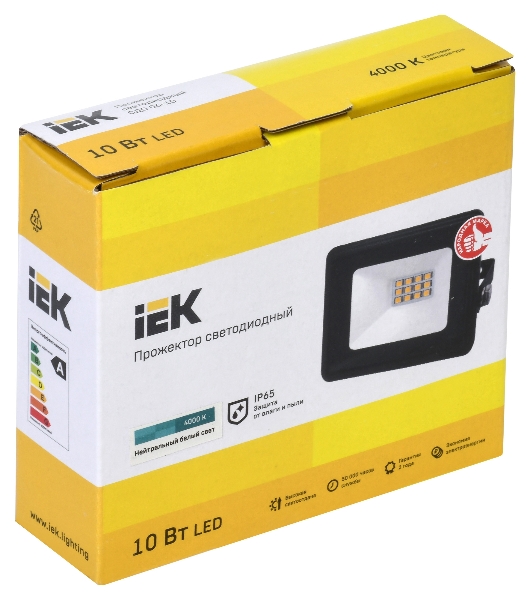 Прожектор светодиодный СДО 06-10 4000К IP65 черный IEK LPDO601-10-40-K02