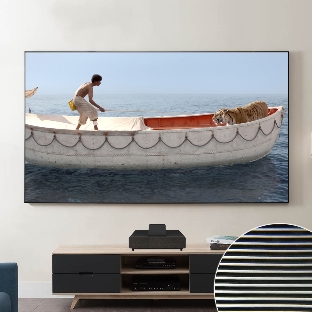 Экран Cinema S'OK SCPSFR-200x113UST-PET для ультракороткофокусных проекторов 90'' 16:9 настенный, постоянного натяжения, полотно PET Crystal ALR UST, рама черная 1 см