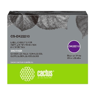 Картридж ленточный Cactus CS-DK22210 черный для Brother P-touch QL-500, QL-550, QL-700, QL-800