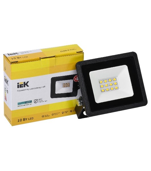 Прожектор светодиодный СДО 06-10 4000К IP65 черный IEK LPDO601-10-40-K02