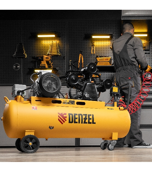 Компрессор воздушный Denzel рем. привод BCW3000-T/100, 3,0 кВт, 100 литров, 520 л/мин