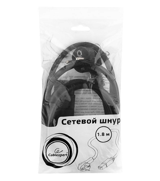 Кабель питания для UPC Gembird/Cablexpert, 1.8м, Schuko-С19, 16А, черный, с заземлением