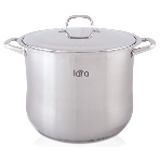 Кастрюля Lara LR02-44 15,2 л LR02-44 Кастрюля Lara (нерж) 28x23 см, 15.2 л, капсулир индукц дно, крышка из стали, фото 1