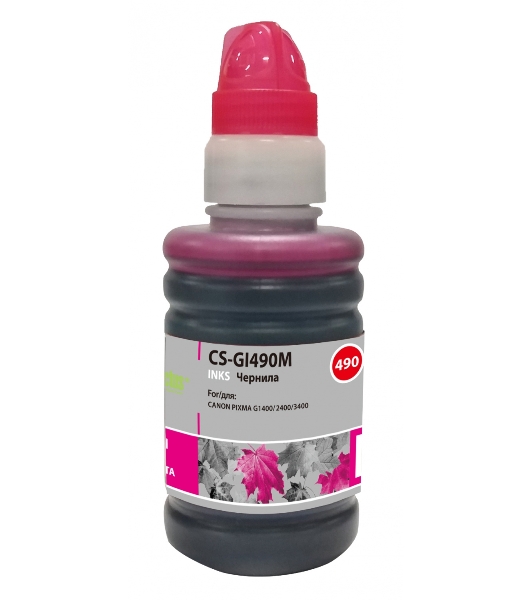 Чернила Cactus CS-GI490M пурпурный 100мл для Canon PIXMA G1400, G2400, G3400