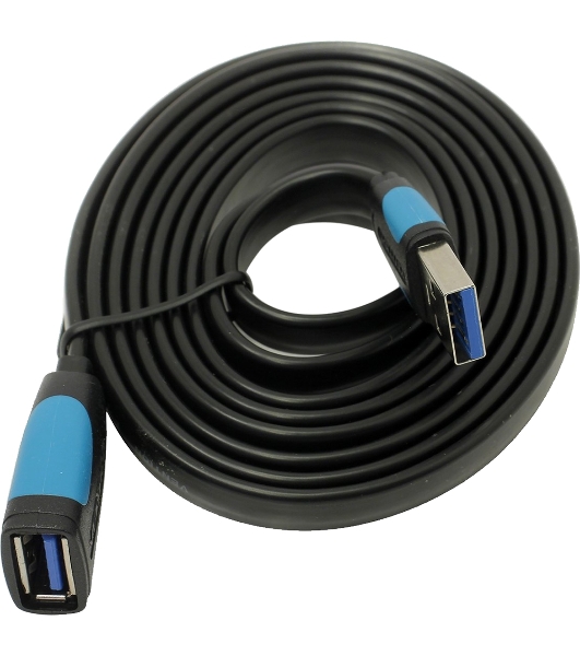 Кабель-удлинитель Vention USB 3.0 AM/AF - 1,5 м плоский VAS-A13-B150