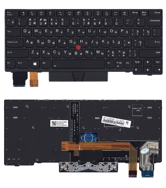 Клавиатура для ноутбука Lenovo ThinkPad X13 Yoga Gen 1 черная с подсветкой