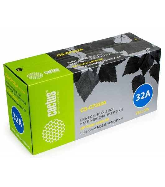 Картридж лазерный Cactus CS-CF332A желтый (15000 стр.) для HP Color LaserJet M651dn/M651n/M651xh