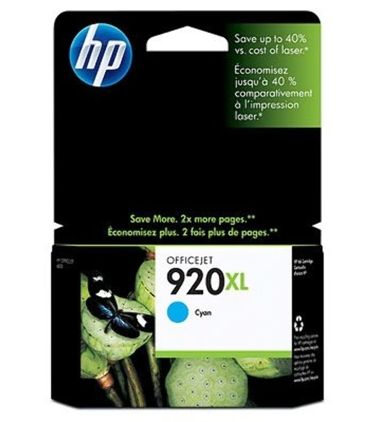 Картридж струйный HP 920XL CD972AE голубой для HP OJ 6000/6500