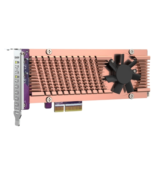 Плата расширения QNAP QM2-2P-344A 2 x M.2 22110 or 2280 PCIe (Gen3 x4) NVMe SSD slots, Low-profile flat and Full-height brackets included.