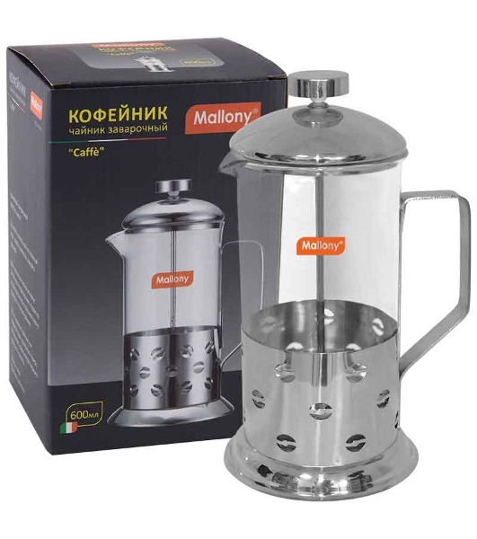 Френч-пресс Mallony (кофе-пресс) 'Caffè' B535-600ML (сталь)