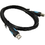 Кабель Vention USB 2.0 AM/BM - 1,5 м. черный VAS-A16-B150, фото 1
