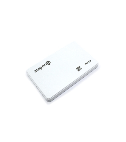 Корпус для жесткого диска Amperin AM25U2PW 2,5', USB 2.0, пластиковый, белый 2 шт
