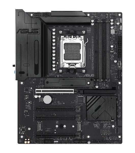 Материнская плата ASUS X870 MAX GAMING WIFI7, AM5, AMD X870, 4xDDR5, 4xSATA, 3xM.2, 1xPCIe 5.0 x16, 2xPCIe 4.0 x16, 1xPCIe x1, 1xHDMI, 2xUSB-C 40Gbps (USB4), 1xUSB-A 10Gbps, 3xUSB-A 5Gbps, 4xUSB-A 2.0, 1x2.5Gb LAN, Wi-Fi 7, Bluetooth 5.4, 3x3.5 мм, 7.1, ATX