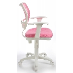 Кресло компьютерное Бюрократ CH-W797/PK/TW-13A TW-13A розовый, спинка сетка, сиденье розовый, колеса белый/розовый, пластик белый, фото9