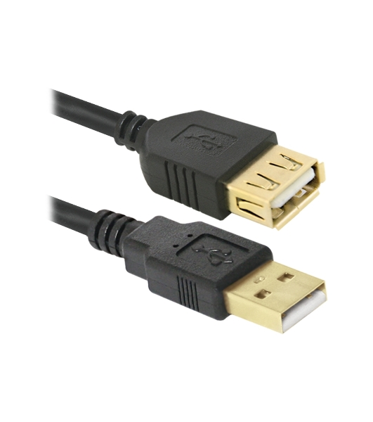 Кабель Defender PRO USB 2.0 кабель удлинительный 1.8м AM/AF, зол.конт, 2фер.фил.