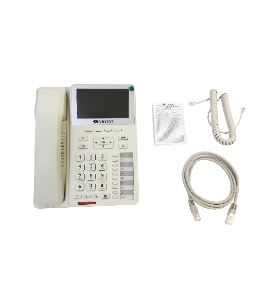 Телефон ORIGO IP-телефон с цветным дисплеем 4.3', 1x1000Base-T PoE, 1x1000Base-T, 4 SIP-аккаунта