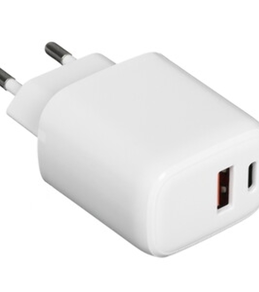 Сетевое зарядное устройство Qumo Energy PD 35Вт, (модель 0117), порты: USB-A QC3.0 + USB Type-C PD, белый