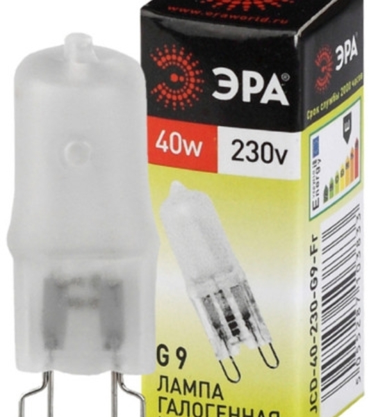 Лампа галогенная ЭРА G9-JCD-40-230V-Cl(100/1000/35000)
