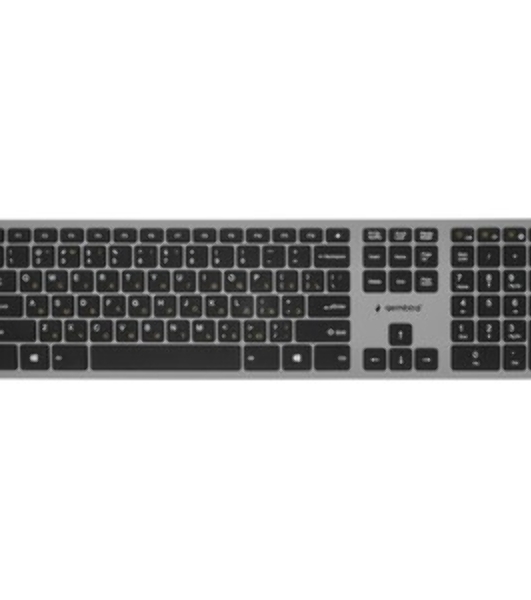 Клавиатура беспроводная Gembird KBW-3, USB, серебристый/черный