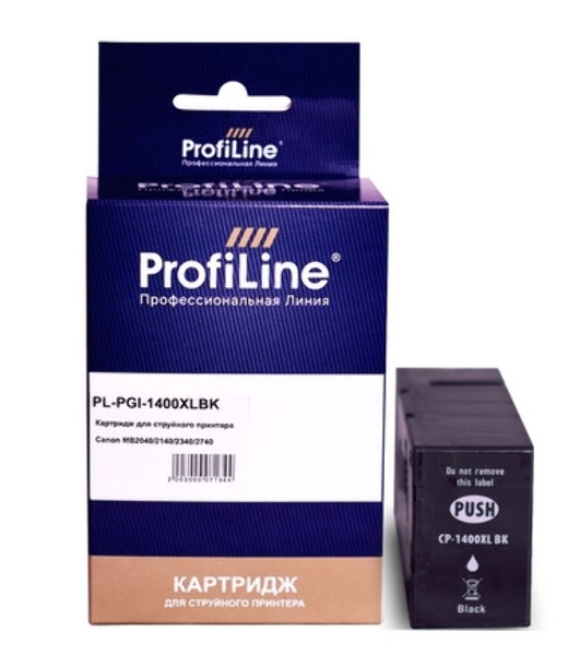 Картридж струйный ProfiLine PL-PGI-1400XLBK для принтеров Canon MB2040/MB2140/MB2340/MB2740 с чернилами Black