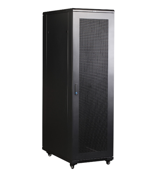 Шкаф 19' Business, 42U 600x800, черный, передняя дверь стекло, задняя дверь распашная металл