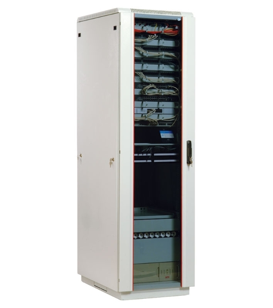 Шкаф коммутационный ЦМО ШТК-М-18.6.8-1ААА 18U 600x820 мм пер. дв. стекл задн. дв. стал. лист 2 бок. пан. направл. под закл. гайки 270 кг серый