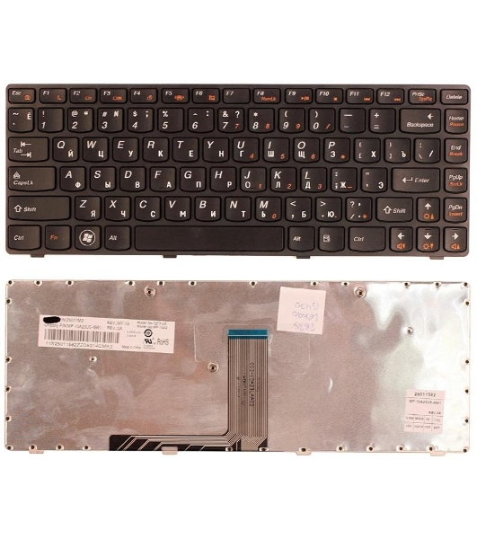 Клавиатура для ноутбука Lenovo Ideapad B470 V470 черная с рамкой
