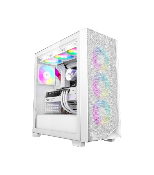 Компьютерный корпус PCCooler C3D510 WH ARGb, Tempered Glass Full Tower, White, TG, 0.7 SPCC, 3x120мм ARGb E-ATX, ATX, mATX, mITX 170/390/410мм 2x2.5', 2x3.5', 7xPCI 2xUSB-A 3.0 454.8x220x490.6мм