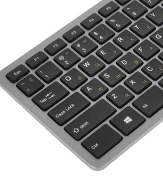 Клавиатура беспроводная Gembird KBW-3, USB, серебристый/черный