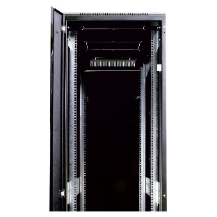 Шкаф телекоммуникационный напольный 42U (600x600) дверь стекло, черный (ШТК-М-42.6.6-1ААА-9005) (3 коробки)