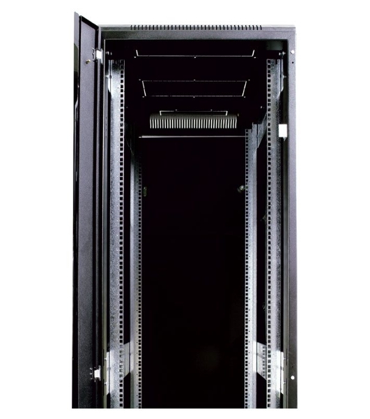 Шкаф телекоммуникационный напольный 42U (600x600) дверь стекло, черный (ШТК-М-42.6.6-1ААА-9005) (3 коробки)