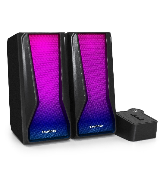 Акустическая система 2.0 ExeGate EX289687RUS Accord 230 (питание USB,Bluetooth, 2х3Вт (6Вт RMS), 60-20000Гц, черный, RGb подсветка)