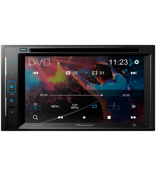 Автомагнитола Pioneer AVH-A245BT, 2 DIN, 6.2', CD, Bluetooth, USB Type-A, AUX, пульт ДУ