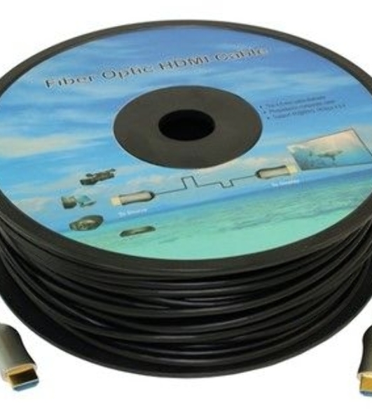 Кабель аудио-видео Fiber Optic HDMI (m)/HDMI (m) 25м. позолоченные контакты черный