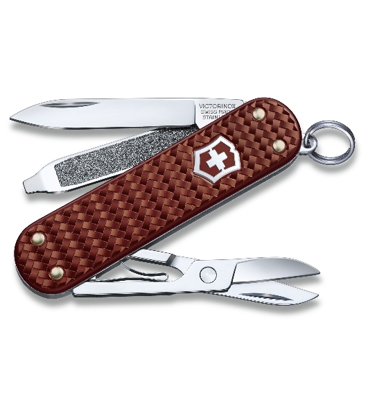 Нож-брелок Victorinox Classic SD Precious Alox, 58 мм, 5 функций, 'Hazel Brown' (подар. упаковка)