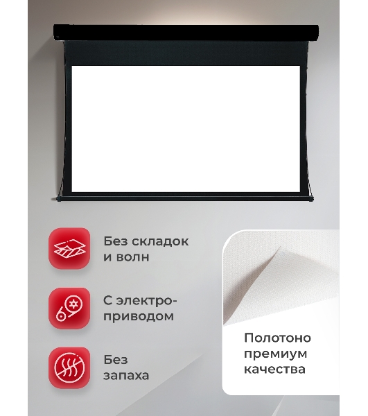 Экран для проектора S'OK Apollo SGPSMT-295x184A-BK бокового натяжения, звукопрозрачный, черный