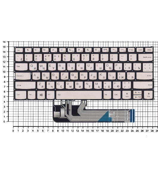 Клавиатура для ноутбука Lenovo Yoga 530-14IKB серебристая с подсветкой