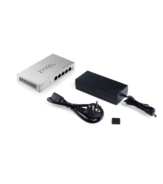Коммутатор ZYXEL Web-managed Gigabit PoE Switch Zyxel GS1200-5HPv3, 5xRJ-45: 1G (4xPoE+), 68W PoE budget, desktop, fanless