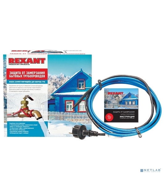 Греющий саморегулирующийся кабель Rexant на трубу 15MSR-PB 4M (4м/60Вт)