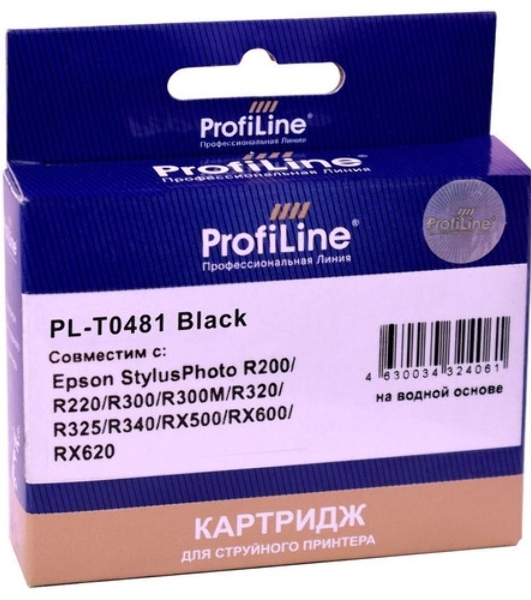 Картридж струйный ProfiLine PL-T0481 для принтеров Epson StylusPhoto R200/R220/R300/R300M/R320/R325/R340/RX500/RX600/RX620 Black водн