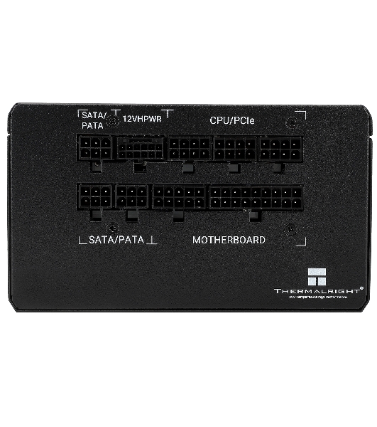 Блок питания Thermalright, 850W 80+ Bronze (ATX, 3.0, PCIe 5.0, Full modular, 1x24(20+4)pin, 2xCPU 8(4+4)pin, 4xPCIe*2 8(6+2)pin, 3xSATA3, 1x12+4pin (12VHPWR PCIe 5.0 12+4pin 600mm), 3xMOLEX4pin, Active, 120x120мм, 150x140x86mm, APFC, black)