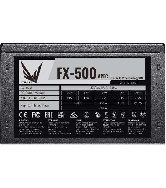 Блок питания Aerocool/Formula FX-500 RTL, 500Вт, 120мм, черный