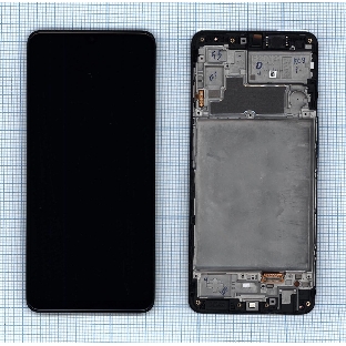Дисплей для Samsung Galaxy M22 SM-M225F в сборе с тачскрином и рамкой OLED черный