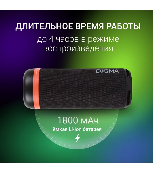 Колонка портативная Digma D-PS1521 черный 16W 2.0 BT 10м 1800mAh