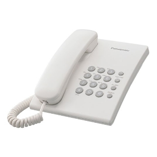 Телефон проводной Panasonic KX-TS2350RUW белый повтор номера, регул-ка громкости, кр.на стену