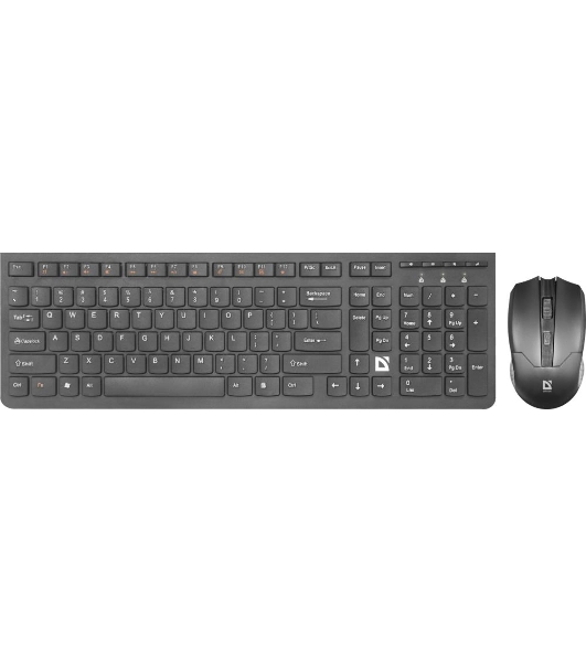 Комплект клавиатура+мышь Defender Columbia C-775 беспроводной, USB, 1600 DPI, чёрный