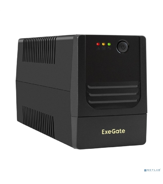 Источник бесперебойного питания ExeGate Power NB-650.LED.AVR.2SH (650VA/390W, LED, AVR, 2*Schuko, батарея 12V 7Ah, черный)