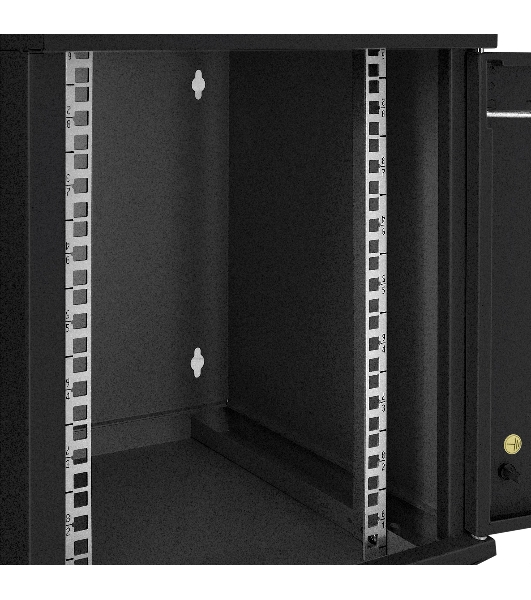 Шкаф телекоммуникационный 10' настенный 9U ExeGate EC-WM-9U.280.G.BLACK (10”, 9U, 350x280x420mm (ШхГхВ), передняя дверь закаленное стекло, пыле- и влагозащита IP23, черный RAL 9004)