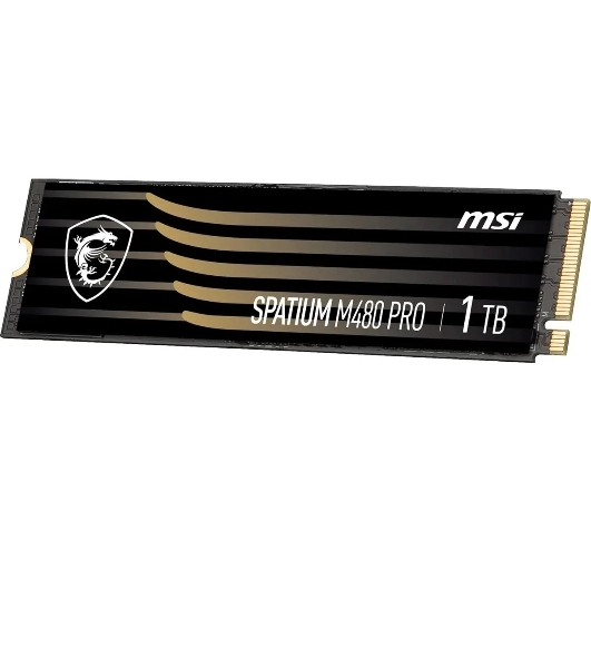 Накопитель SSD MSI SPATIUM M480 PRO, 1000Gb, M.2 2280, PCIe 4.0 x4, NVMe, R/W 7400/6000
