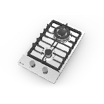 Газовая варочная панель Evelux HEG 330 X Hi-Tech, 30 см, 2 конфорки, WOK-конфорка, чугунные решетки, газ-контроль, электроподжиг, механическое управление, нержавеющая сталь, фото 1